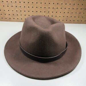 Lake of the Isles mens brown 100% Wool Bedford water repellent fedora XL NWT